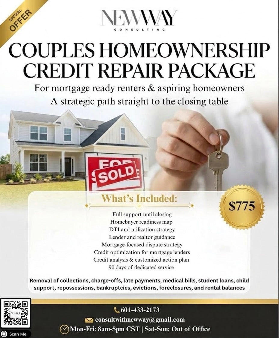 Couples Homeownership Credit Repair Package