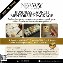Business Launch Mentorship (Comes with 3 months of FREE credit repair)